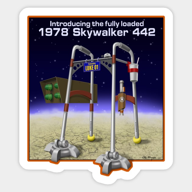 Sky Walker Sticker by Smiling_Tater_Design
